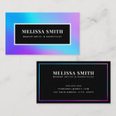 虹色カラフルホログラフィックパープルユニコーン 名刺 (正面/裏面)