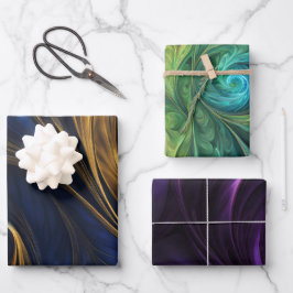 虹色カラフル旋回パターンの包装紙 ラッピングペーパーシート