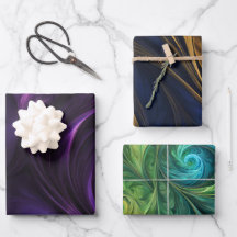 虹色カラフル旋回パターンの包装紙