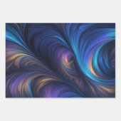 虹色カラフル旋回パターン ラッピングペーパーシート (正面3)