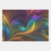 虹色カラフル旋回パターン ラッピングペーパーシート (正面3)
