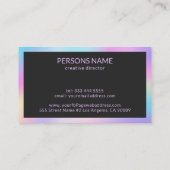 虹色カラフル組織の金ゴールドカスタムタイポグラフィ 名刺 (裏面)