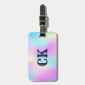 虹色カラフル背景 ラゲッジタグ (正面縦)