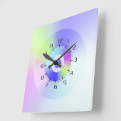 虹色カラフル虹色の良いバイブグラデーション スクエア壁時計 (傾斜)