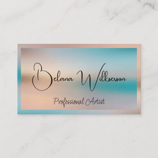 虹色ガラスのテクスチャ背景 名刺 (正面)