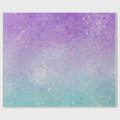 虹色ガラスのミントグリーンと紫グラデーション ラッピングペーパー (フラット)