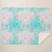 虹色ガラス幾何学模様 シェルパブランケット (正面(横))