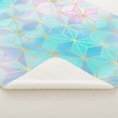 虹色ガラス幾何学模様 シェルパブランケット (3/4)