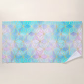 虹色ガラス幾何学模様 ビーチタオル (正面)