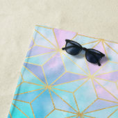 虹色ガラス幾何学模様 ビーチタオル (インサイチュ)