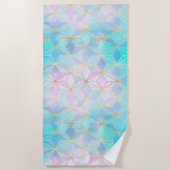 虹色ガラス幾何学模様 ビーチタオル (正面)