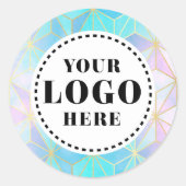 虹色ガラス幾何学模様 ラウンドシール (正面)