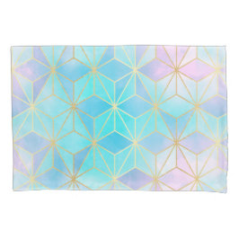 虹色ガラス幾何学模様 枕カバー