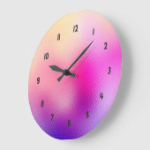 虹色ガラス紫とピンクグラデーション ラージ壁時計 (傾斜)