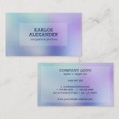 虹色ガラス2紫と青の背景 名刺 (正面/裏面)