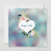 虹色ガラス&リーフスプレー結婚式招待状 招待状 (裏面)