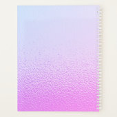 虹色ガーリーピンクきらめくパーソナライズされた名 プランナー手帳 (裏面)