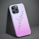 虹色ガーリーピンクきらめくパーソナライズされた名 Case-Mate iPhone 14ケース<br><div class="desc">虹色ピンクガーリーのきらめく名iPhone 14電話ケースは紫の手の書のタイポグラフィにあなたの名前とピンクと青の虹色のきらめくのパターンを備え頭が切れるてモダンパーソナライズされた14パーソナライズされたの。©Evco Studio www.zazzle.com/store/evcostudioによる設計</div>