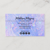 虹色ガーリー可愛いモダンロイヤリティカード ロイヤリティカード (裏面)