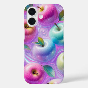 虹色キャンディーアップルアート iPhone 16ケース