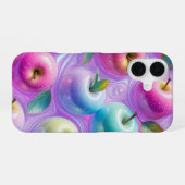虹色キャンディーアップルアート iPhone 16ケース (裏面横)