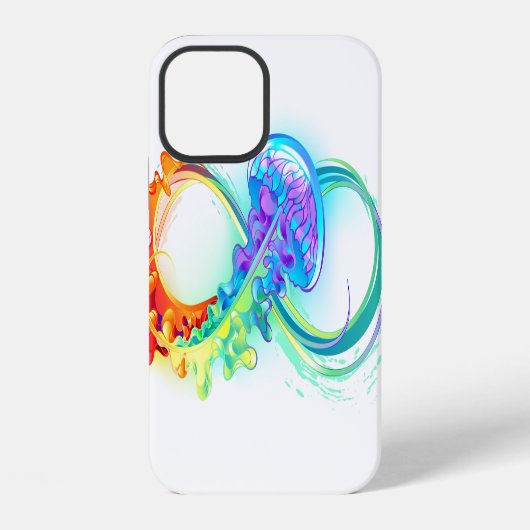 虹色クラゲのインフィニティ iPhoneケース (裏面)