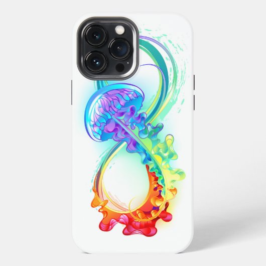 虹色クラゲのインフィニティ iPhoneケース (裏面)