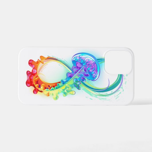 虹色クラゲのインフィニティ iPhoneケース (裏面横)