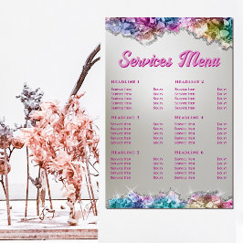 虹色クリスタルサービスメニュー ポスター