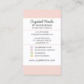 虹色クリスタルネイルサロンネイリスト部 名刺 (裏面)