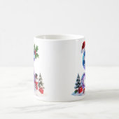 虹色クリスマスアルファベットSと雪だるま コーヒーマグカップ (中央)