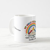 虹色クレヨンとリンゴの世界一の先生 コーヒーマグカップ (正面左)