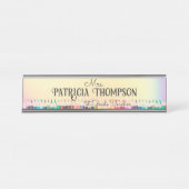 虹色クレヨンカラフルスクール先生教育者 デスクネームプレート (正面)