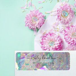 虹色グモダンラム差出人住所ラベル ラベル