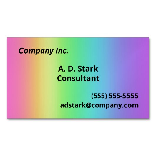虹色グラデーション名刺の磁石 マグネット名刺 (正面)