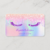 虹色グリッタードリップピンクのメイク 名刺 (正面)