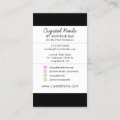 虹色グリッターネイリストサロン結晶  名刺 (裏面)