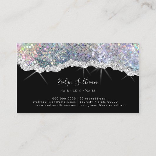 虹色グリッター名刺 名刺 (裏面)