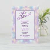 虹色グリッター新年のパーティー 招待状 (スタンド正面)