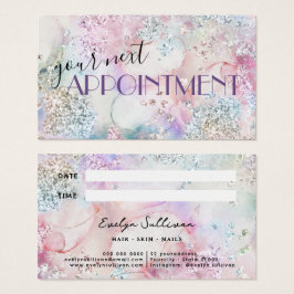 虹色グリッター水彩アポイントメントカード