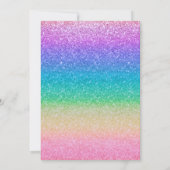 虹色グリッター スパークル グラム パーティー招待状 招待状 (裏面)