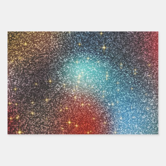 虹色グリッター ラッピングペーパーシート (正面)