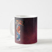 虹色コズミックイニシャルTモノグラム コーヒーマグカップ (正面左)