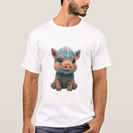 虹色コズミックボアワイルドリングイラスト メンズ Tシャツ