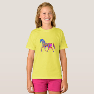 虹色サイケデリック馬 Tシャツ
