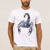 虹色サイバー・スコーピオン・メカニカルアート Tシャツ (正面)
