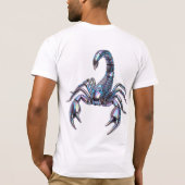 虹色サイバー・スコーピオン・メカニカルアート Tシャツ (裏面)