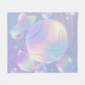 虹色シャボン玉の夢 フリースブランケット (正面(横))