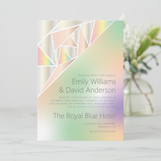 虹色シルバーパステルジェムインスパイアズ結婚ズ 招待状 (スタンド正面)