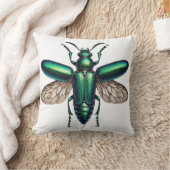 虹色ジュエルカブト自然インスパイアアート クッション (ブランケット)